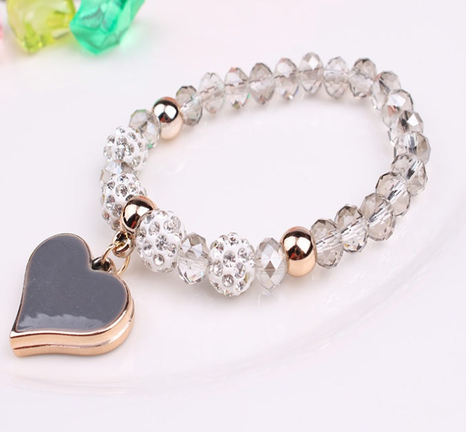 Elastic Crystal Bracelet & Bangle Heart Bracelets Jewelry/Accessories