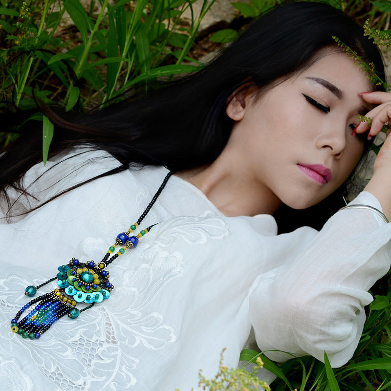 Female ethnic style long necklace Jewelry/Accessories
