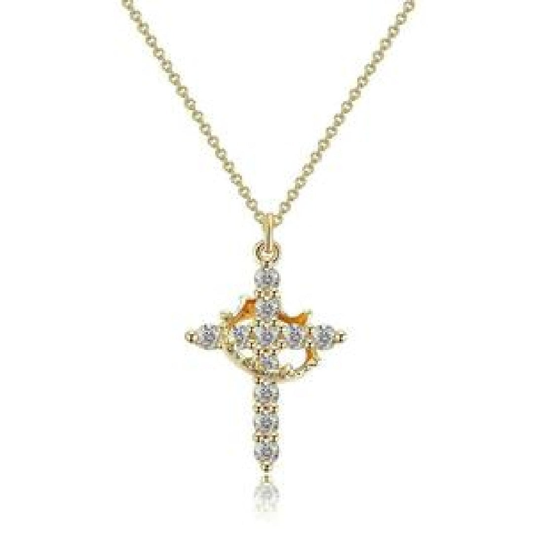 Christian Religious Symbola Drop Classic Crown & Cross Pendant Choker Easter Necklace For Women & Men & Girls Pretty Crown Cross Necklace For Daily Party Clothing Decor Trendy All-match & Je Jewelry & Accessories