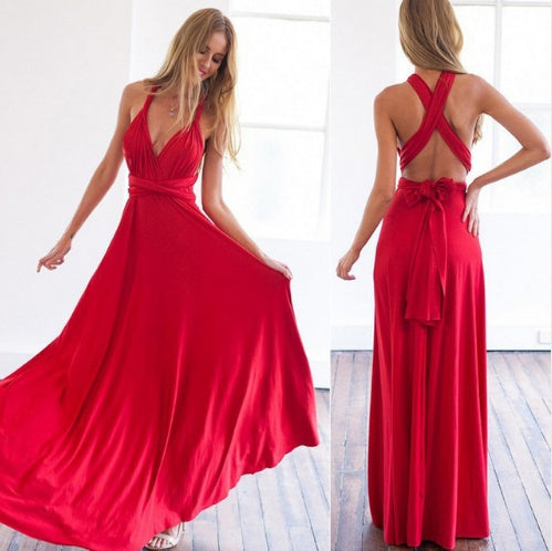 Women's Sexy Long Party Dress Club Floor-Length Summer Backless Bandage Maxi Dress Multiway Bridesmaids Boho Dress Vestidos Women's Garments Apparel / Clothing