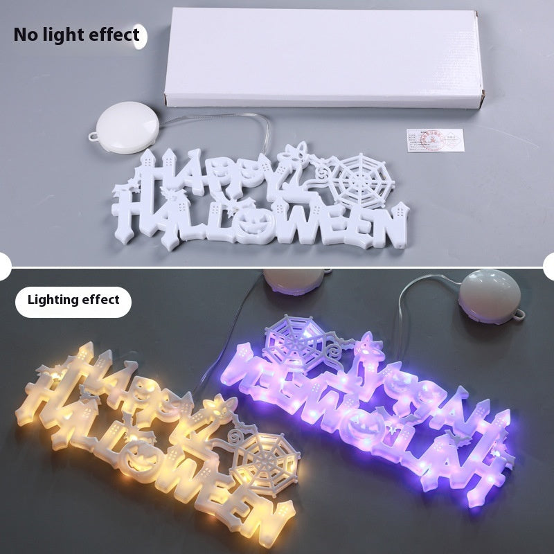 Halloween Decorative Light Door Plate Decorative LED Pendant Home Ornaments