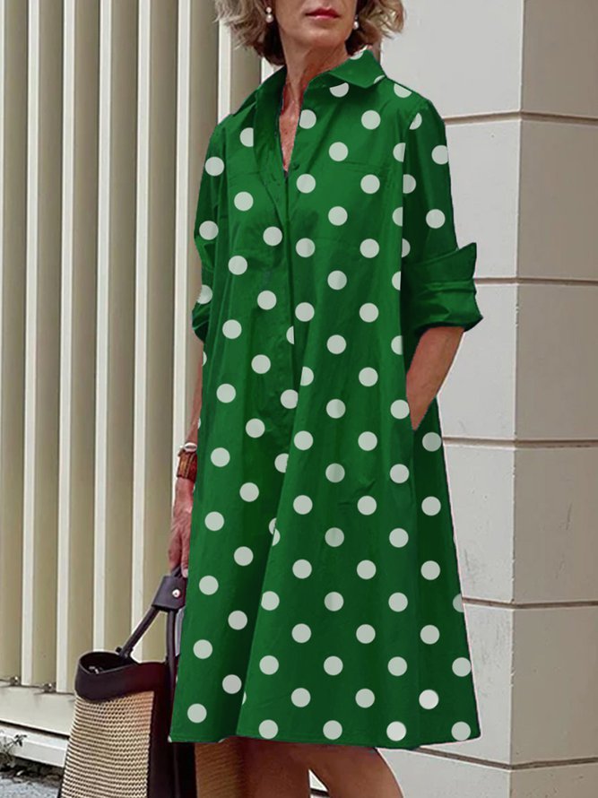 Women's Printed Simple Mid-length Dress Women's Garments Apparel / Clothing