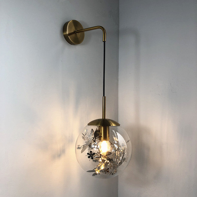 Creative Modern And Simple Bedroom Bedside Lamp Glass Small Wall Lamp Lighting Home Essentials