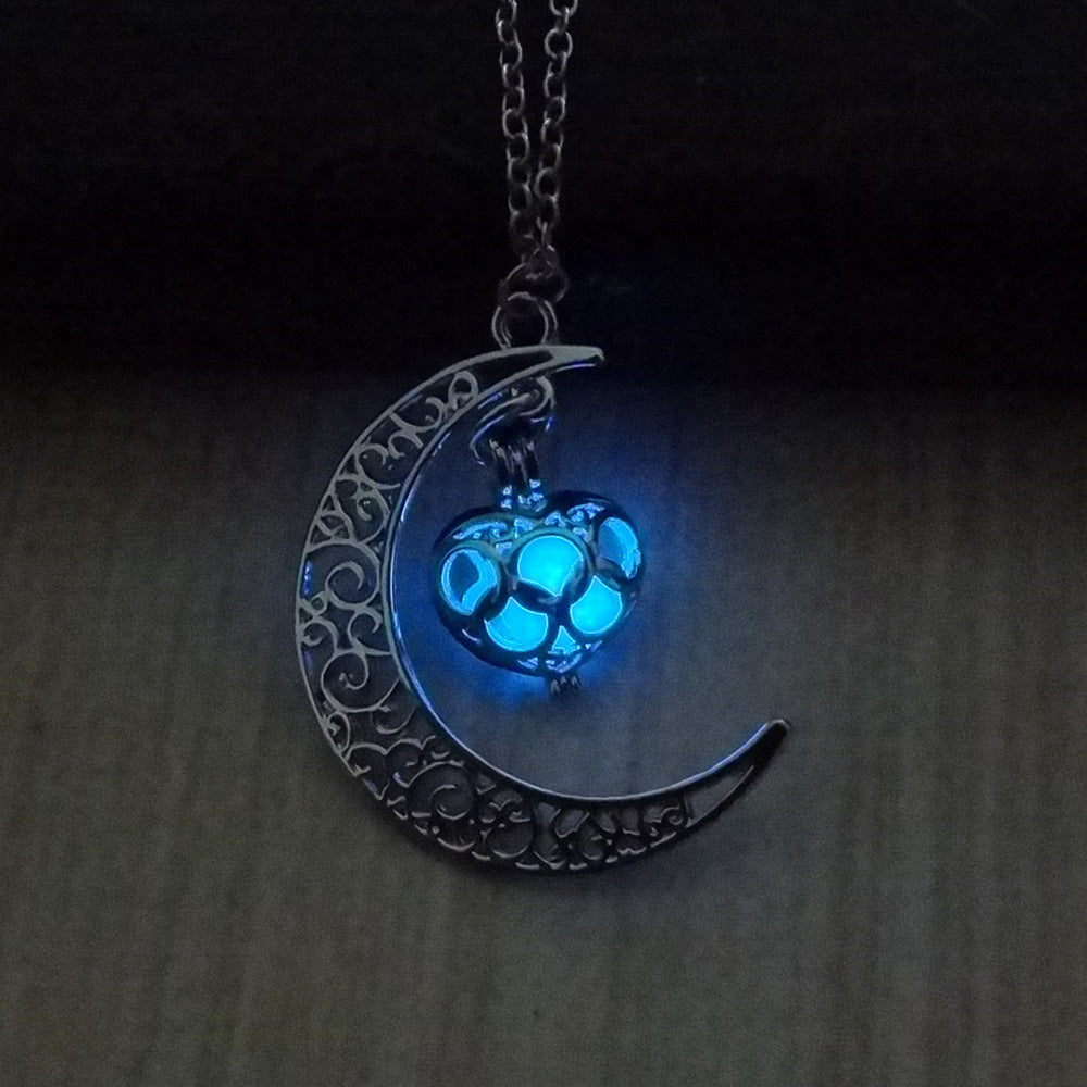 Glowing Pendant Necklaces Silver Plated Chain Necklaces Jewelry & Accessories