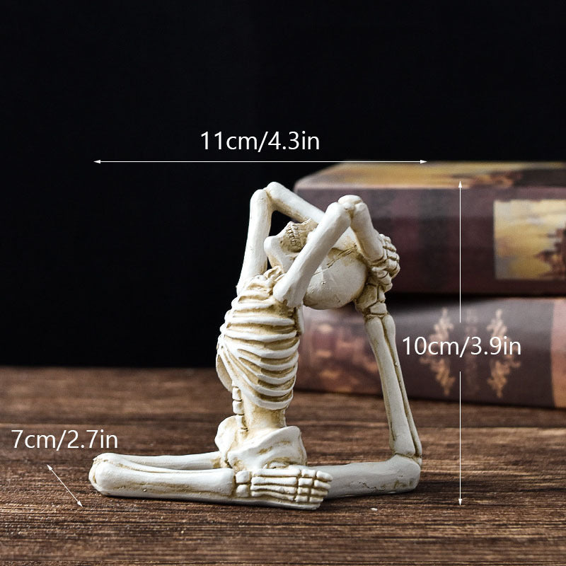Halloween Horror Desktop Decoration Resin Ornaments Feature Modeling Yoga Skull Skeleton Home Ornaments