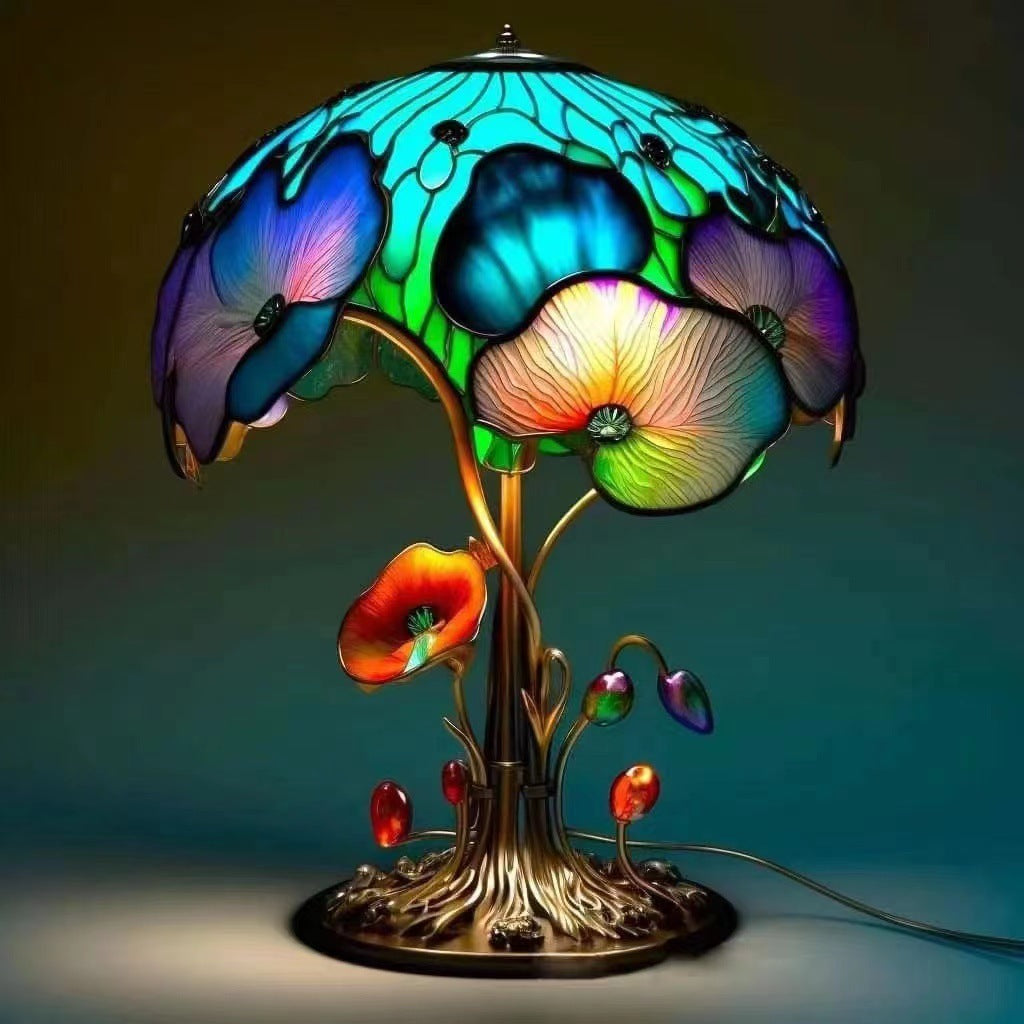 Colored Glass Plant Series Desk Lamp Lighting Home Essentials