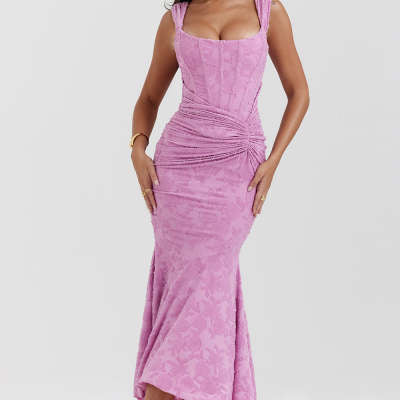 Mozision Off-shoulder Backless Sexy Evening Dress For Women Purple Sleeveless Strapless Ruched Bodycon Club Party Dress Women's Garments Apparel / Clothing