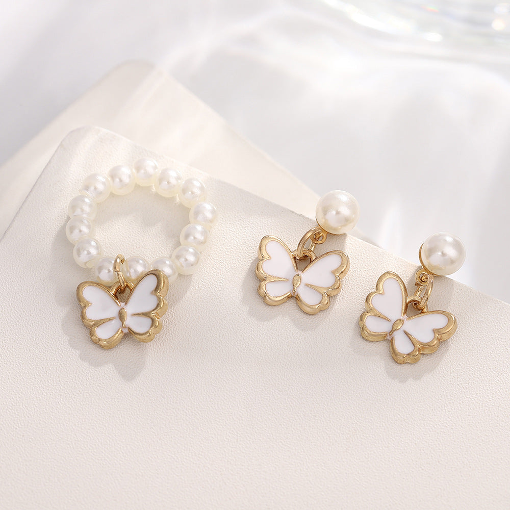 Pearl Butterfly Jewelry Set Drip Oil Jewelry & Accessories