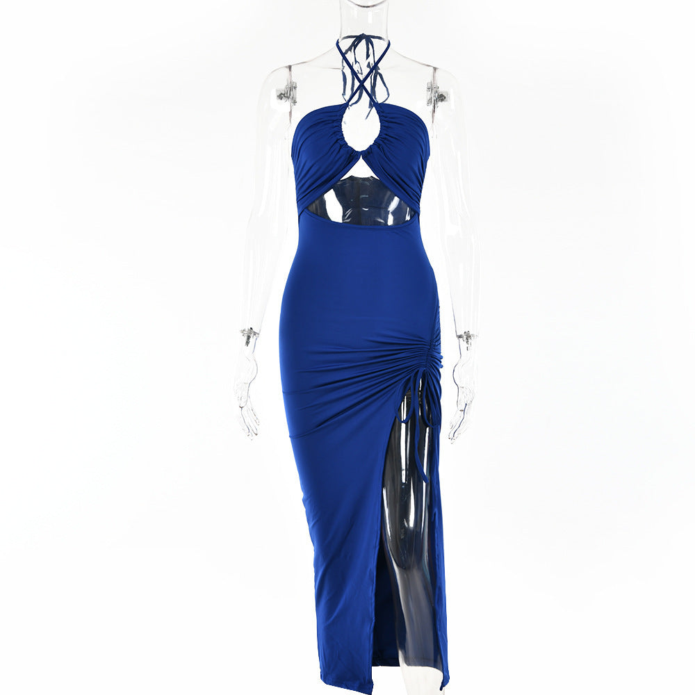 Sexy Halterneck Lace-up Split Dress Summer Y2K Fashion Party Baech Long Dresses For Women's Garments Apparel / Clothing