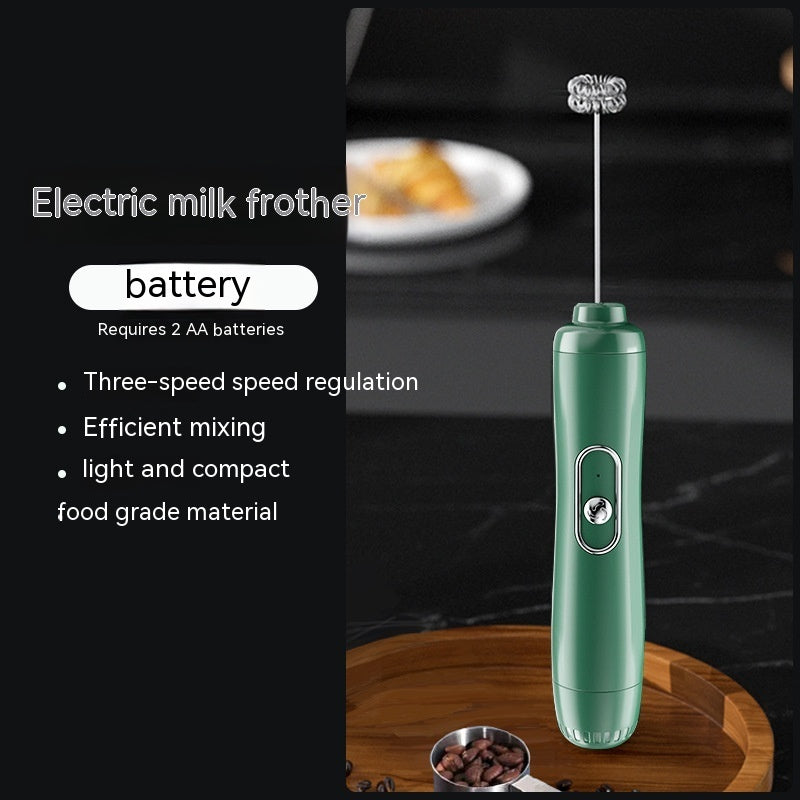 Milk Frother Egg Beater Coffee Frother Household Electric Milk Stirring Battery Handheld Blender Appliances Home Essentials