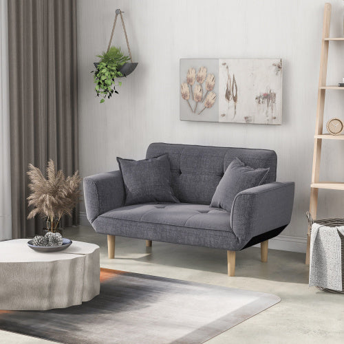 Small Sofa Bed Modern And Simple Gray Sofa Fabric living room 2 Seater Sofa Couch Settee Recliner Sleeper Furniture