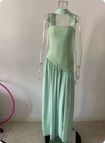 Spring And Summer New Color Matching Tube Top Sexy Off-the-shoulder Dress Women's Garments Apparel / Clothing