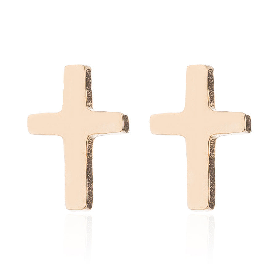 Cross Stud Earrings Women's Simple Christmas Gift Jewelry/Accessories