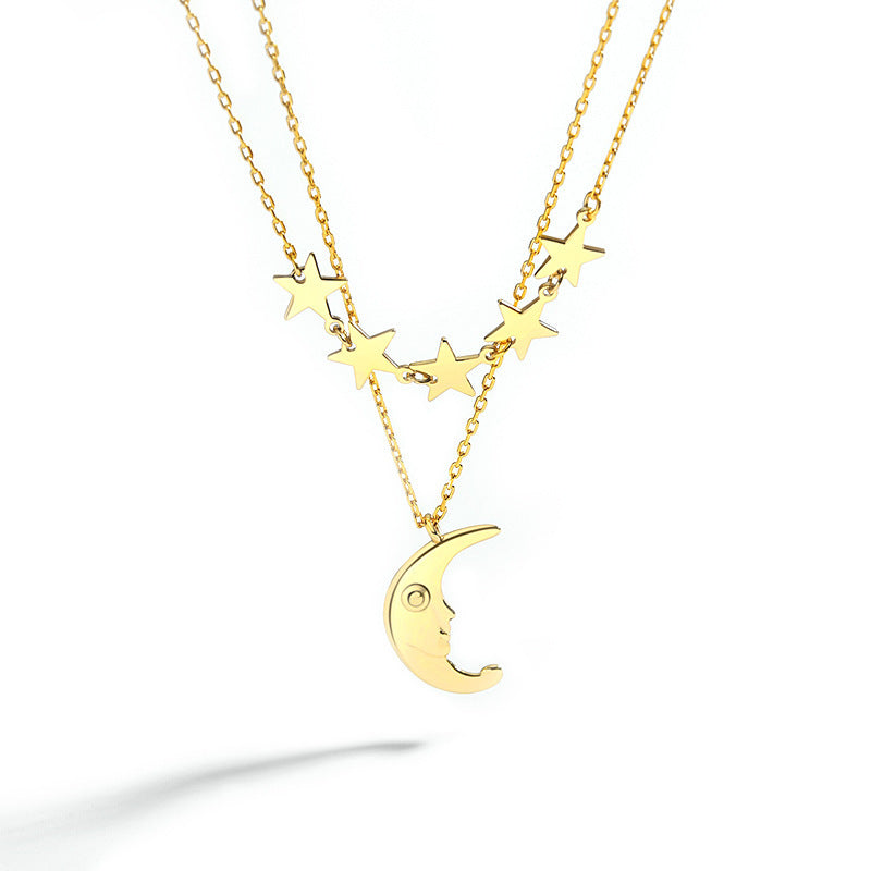 Sterling Silver Necklace Women European And American Ins Light Luxury Stars Jewelry/Accessories