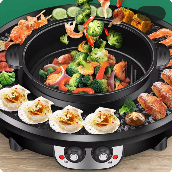 Hot Pot Barbecue All-in-one Pot Household Multi-functional Barbecue Plate Appliances Home Essentials
