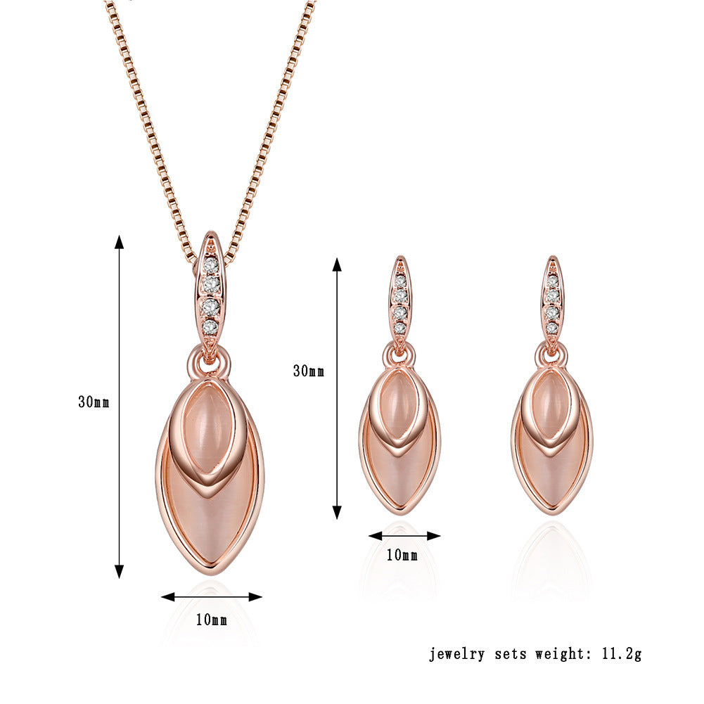 Gem Jewelry Set European And American Accessories Bridal Wedding Jewelry Set Jewelry/Accessories