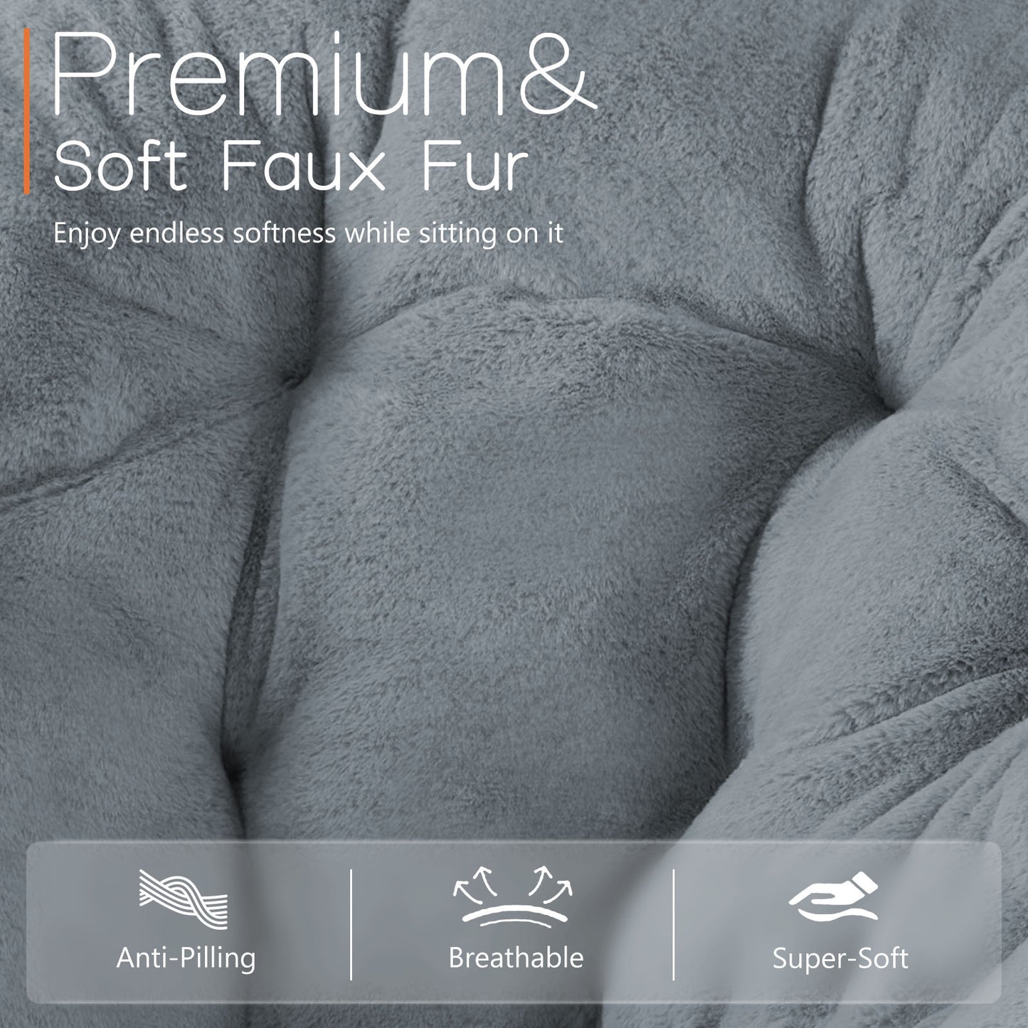Comfortable Disc Chairs Faux Fur Furniture Bedroom Living Room Size White