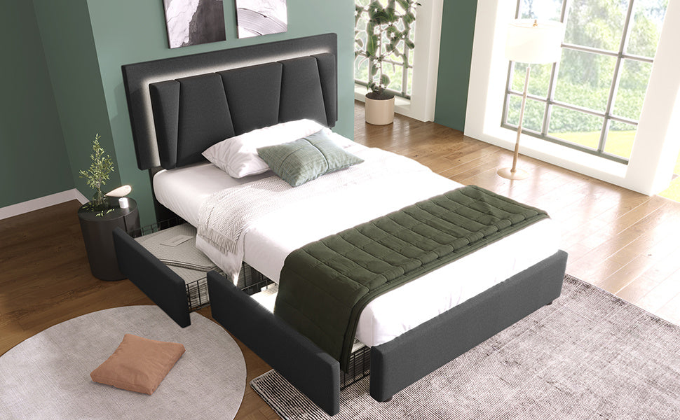 Wooden Storage Bed Bed Frame Size 90cmx200cm