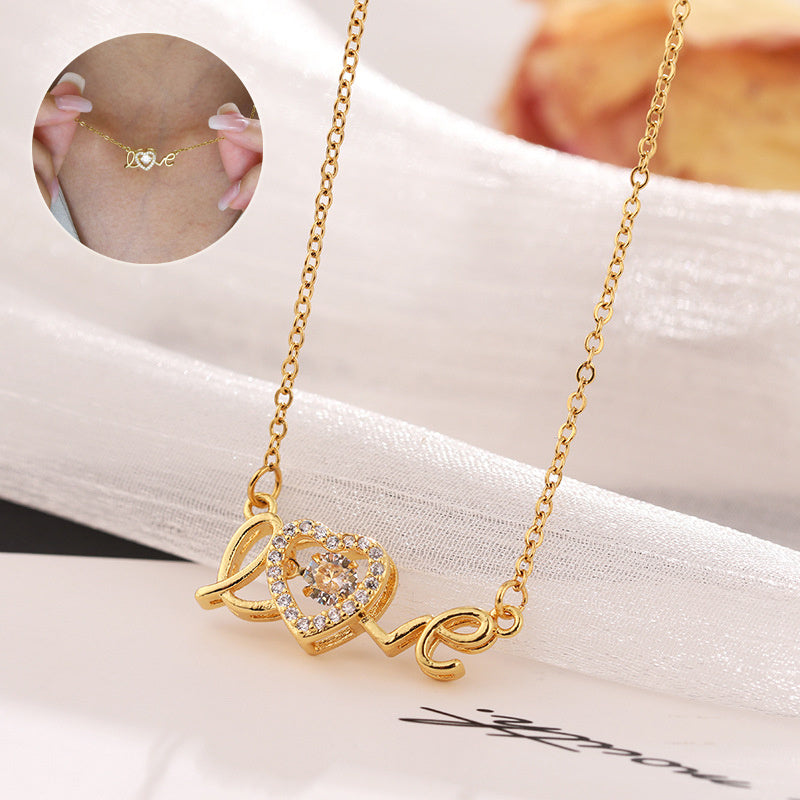 Titanium Steel Love Necklace – Fashionable Clavicle Chain for Women, Perfect Gift for Valentine's Day, Anniversary & Special Occasions