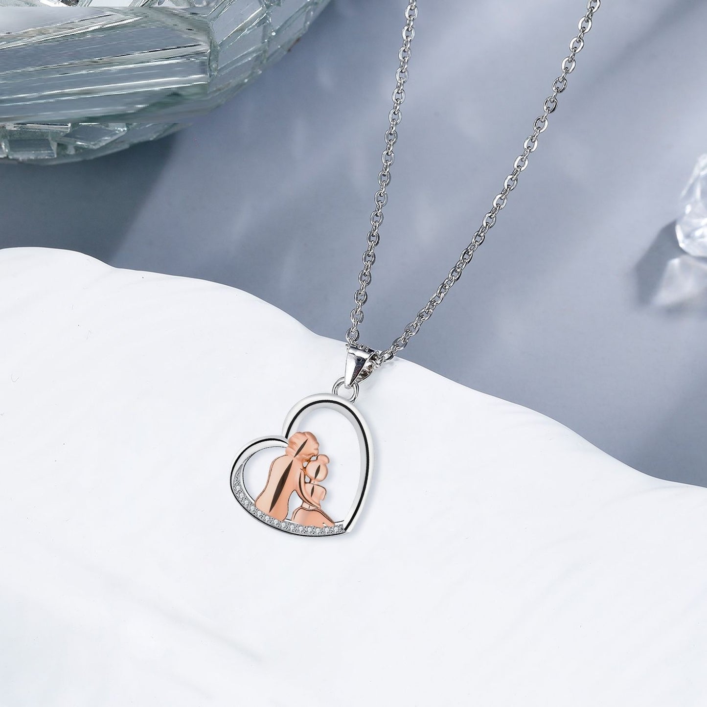 Jewelry Simple Splendid Necklace Women's Rose Gold Heart-shaped Accessories Pendant Jewelry/Accessories