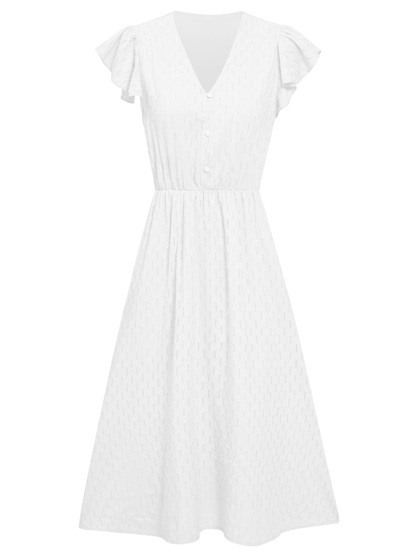Summer Casual Women's Solid V-neck Dress Women's Garments Apparel / Clothing