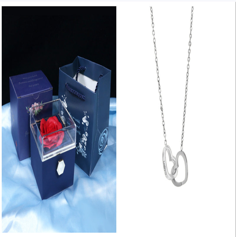 Rotating Soap Flower Rose Gift Box - Creative Rotating Rose Jewelry Packaging Box - Perfect Gift for Any Occasion