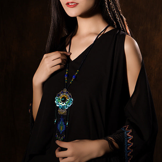 Female ethnic style long necklace Jewelry/Accessories
