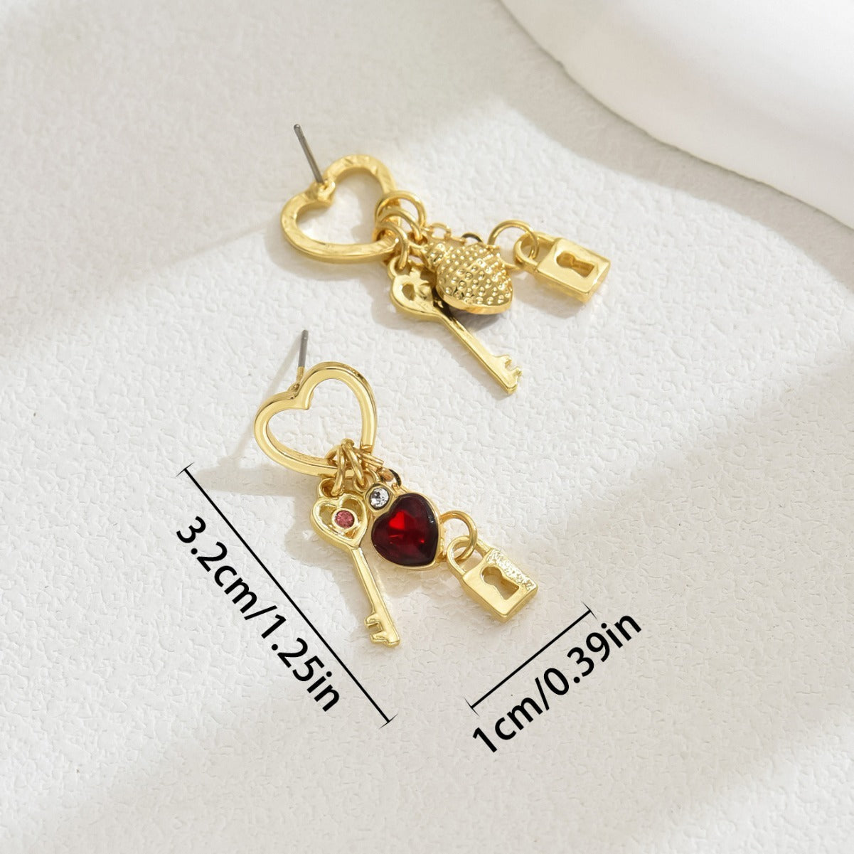 Luxury Love Earrings with Rhinestone – Lock Series Diamond Lock-Shaped Earrings, Perfect Valentine's Day Gift for Women