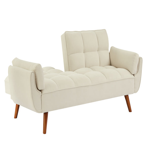 Newly Designed Linen Sofa Furniture With Adjustable Backrest And Easy Assembly Lounge Chair - Beige Color Furniture