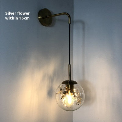 Creative Modern And Simple Bedroom Bedside Lamp Glass Small Wall Lamp Lighting Home Essentials