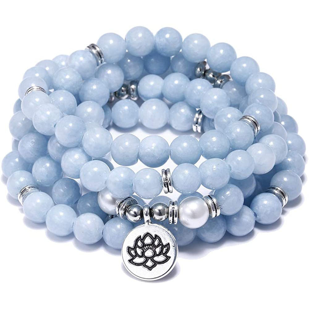 Amazon Stone Tiger Eye Stone Bracelet Necklace 108 Buddha Beads Lotus Bracelet Jewelry & Accessories