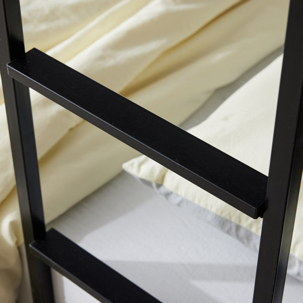 Double Decker Bunk Bed With Drawers Black, Detachable Twin Bed Furniture
