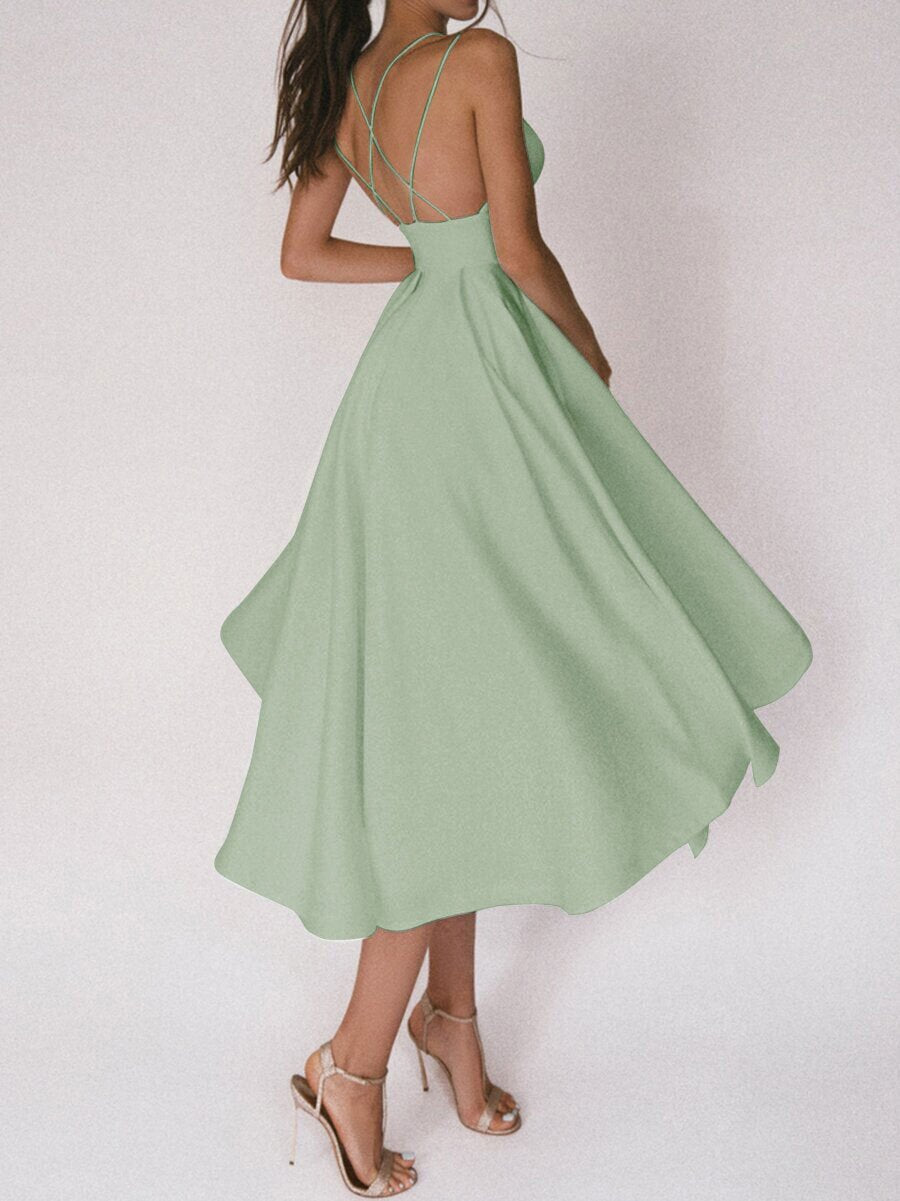 Sexy V-neck Suspender Dress Summer Fashion A-Line Long Dresses For Women's Garments Apparel / Clothing
