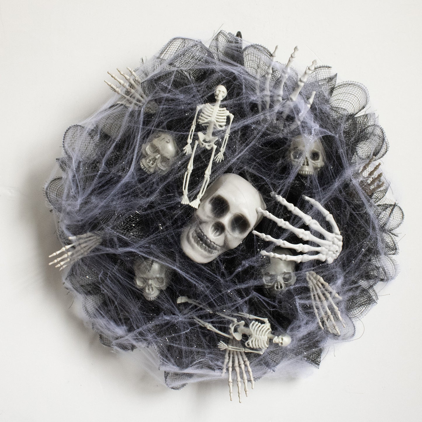 Halloween Black Mesh Skull Garland Party Layout Props Home Ornaments