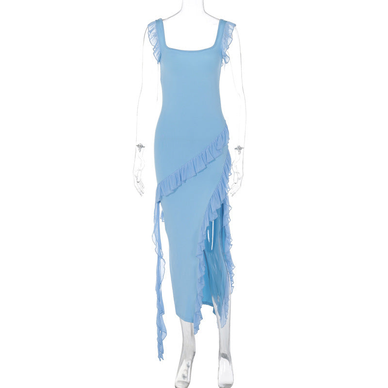 Female Summer Fashionable Stringy Selvedge Stitching Temperament Dress Women's Garments Apparel / Clothing