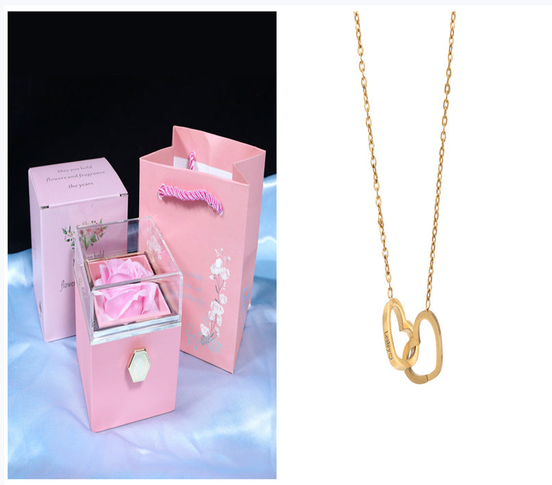Rotating Soap Flower Rose Gift Box - Creative Rotating Rose Jewelry Packaging Box - Perfect Gift for Any Occasion