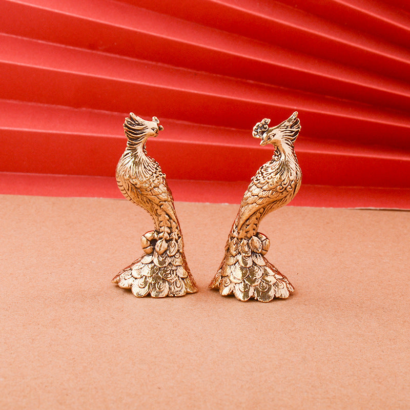Home Creative Brass Phoenix Peacock Ornaments