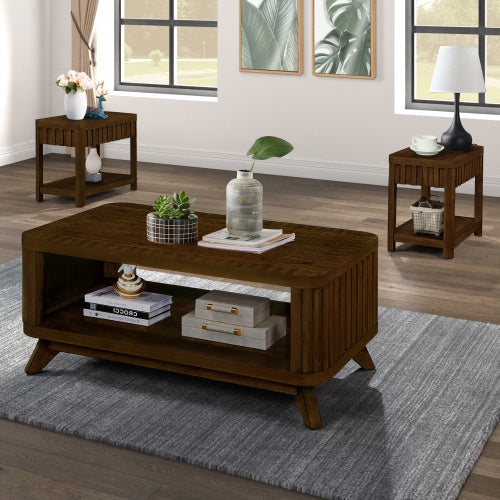 Table basse rectangulaire en bois