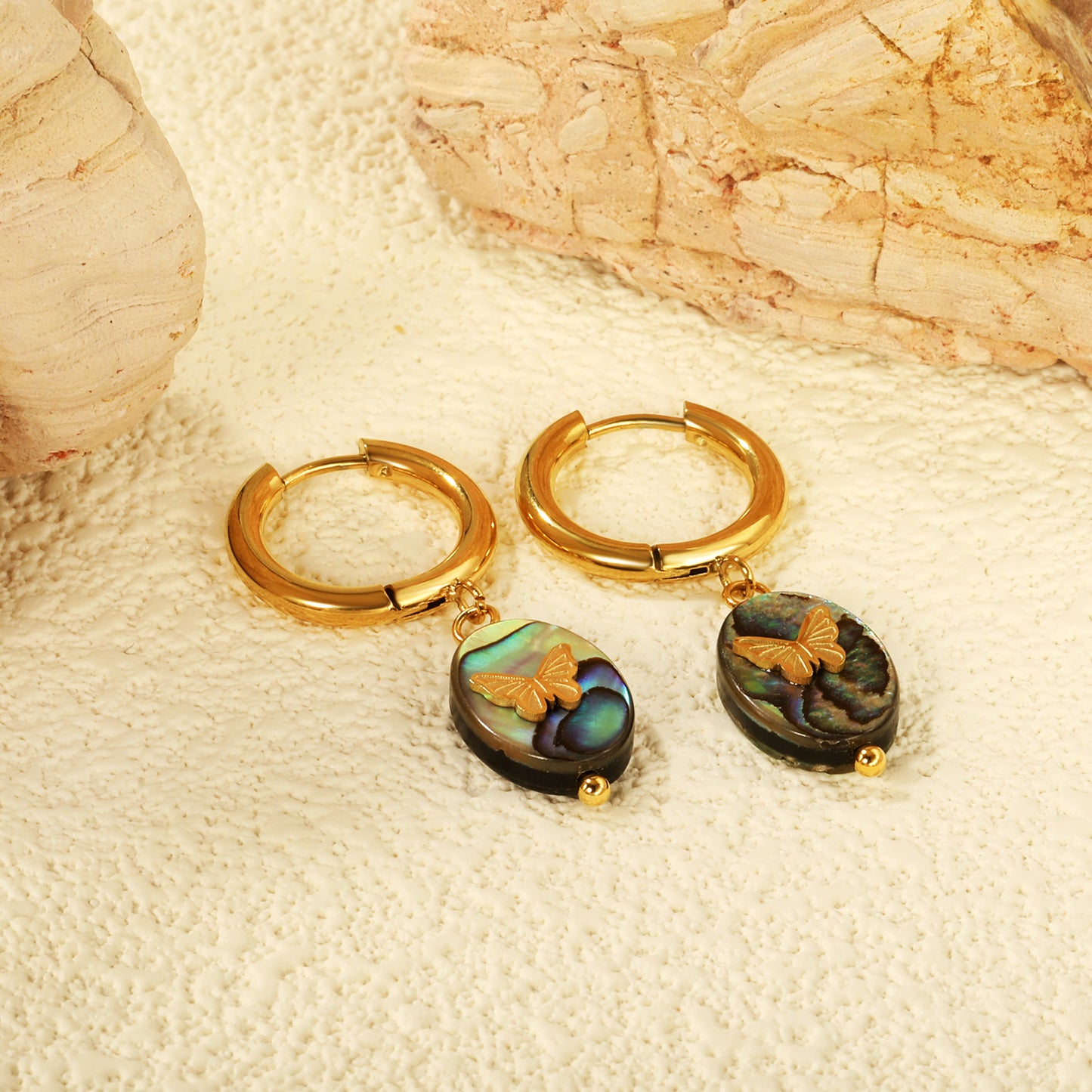 Creative Ear Studs Light Luxury Temperament Abalone Shell Earrings Jewelry/Accessories
