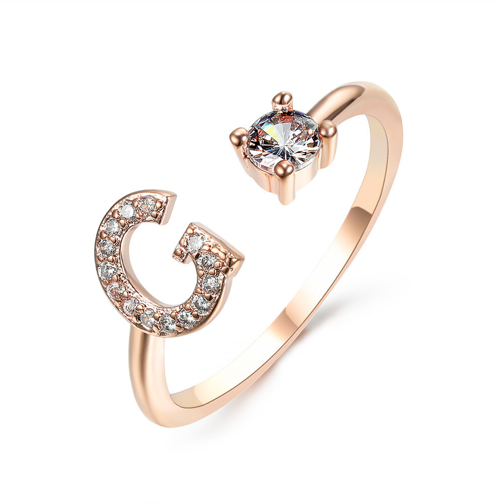 New Design Adjustable 26 Initial Letter Ring Fashion Jewelry For Women Simple Elegant Jewelry Exquisite Rings /Jewelry & Accessories