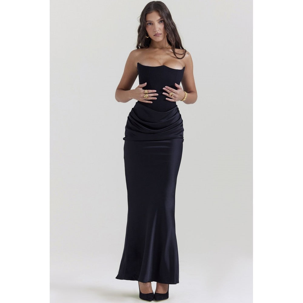 Off-shoulder Slimming Fishbone Skinny Silk Casual Women's Garments Apparel / Clothing