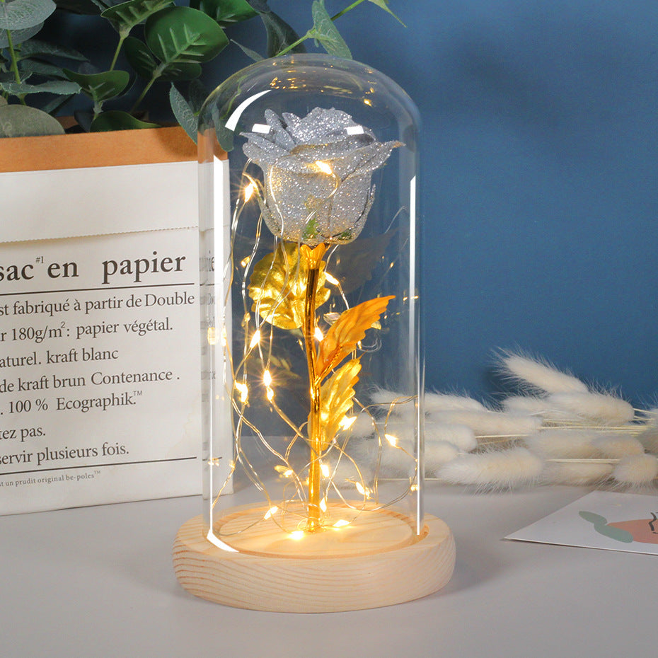 Eternal Rose Flowers with LED Light in Glass Cover – Perfect Gift for Any Occasion: Wedding, Birthday, Mother’s Day, Anniversary & More