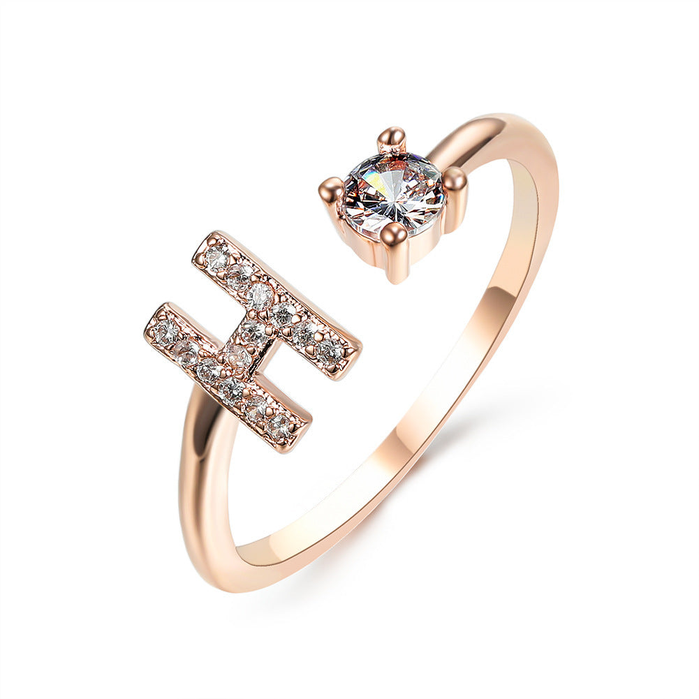 New Design Adjustable 26 Initial Letter Ring Fashion Jewelry For Women Simple Elegant Jewelry Exquisite Rings /Jewelry & Accessories