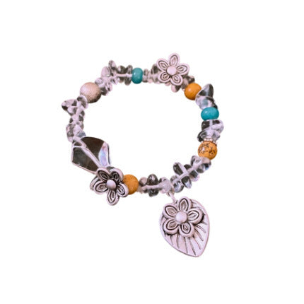 Retro Ethnic Style Gravel Flower Bracelet Fashion Personality High Sense Bracelet Artisan Bracelet For Women Jewelry & Accessories