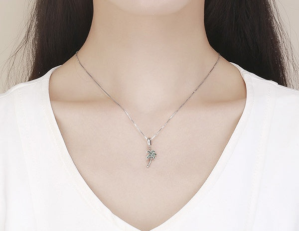 Coconut tree DIY beaded ladies bracelet accessories S925 sterling silver ladies pendant Jewelry/Accessories