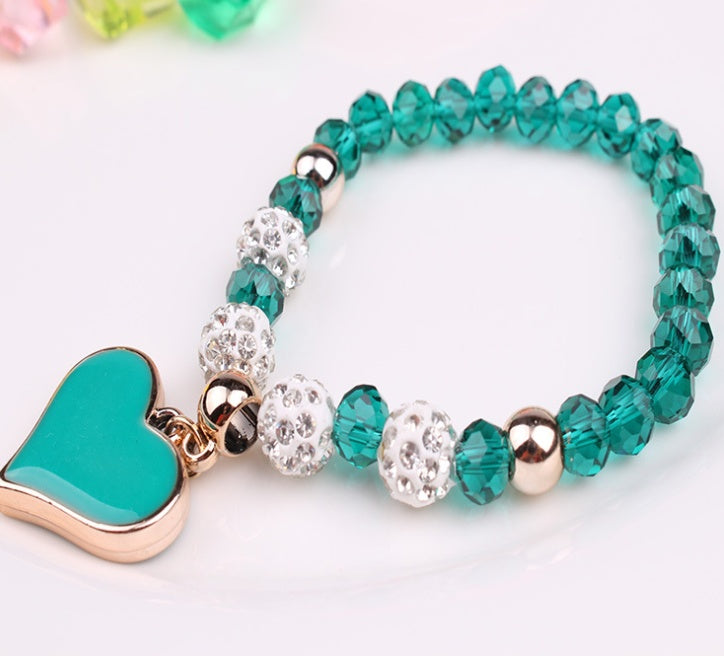 Elastic Crystal Bracelet & Bangle Heart Bracelets Jewelry/Accessories