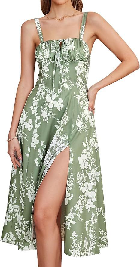 Mid-length Corset Elegant Slit Lace-up Women's Outing Leisure Dress Women's Garments Apparel / Clothing