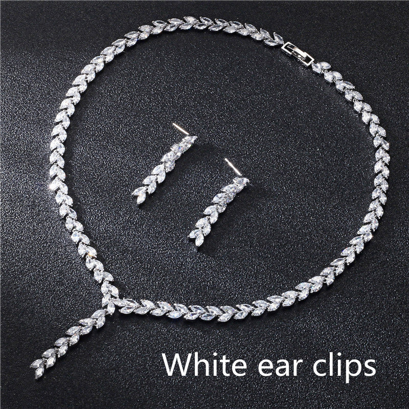 Ensemble de bijoux de boucles d'oreilles de mariage pour mariée Ensemble de bijoux