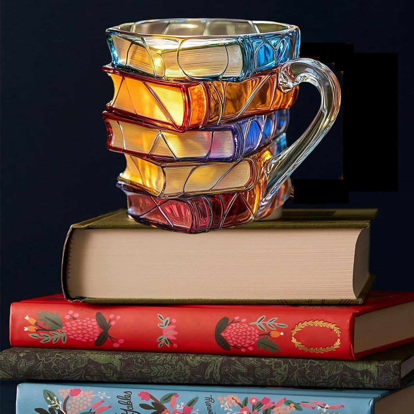 Painted Book Coffee Cup Unique Book Stacking Coffee Cup Home Ornaments