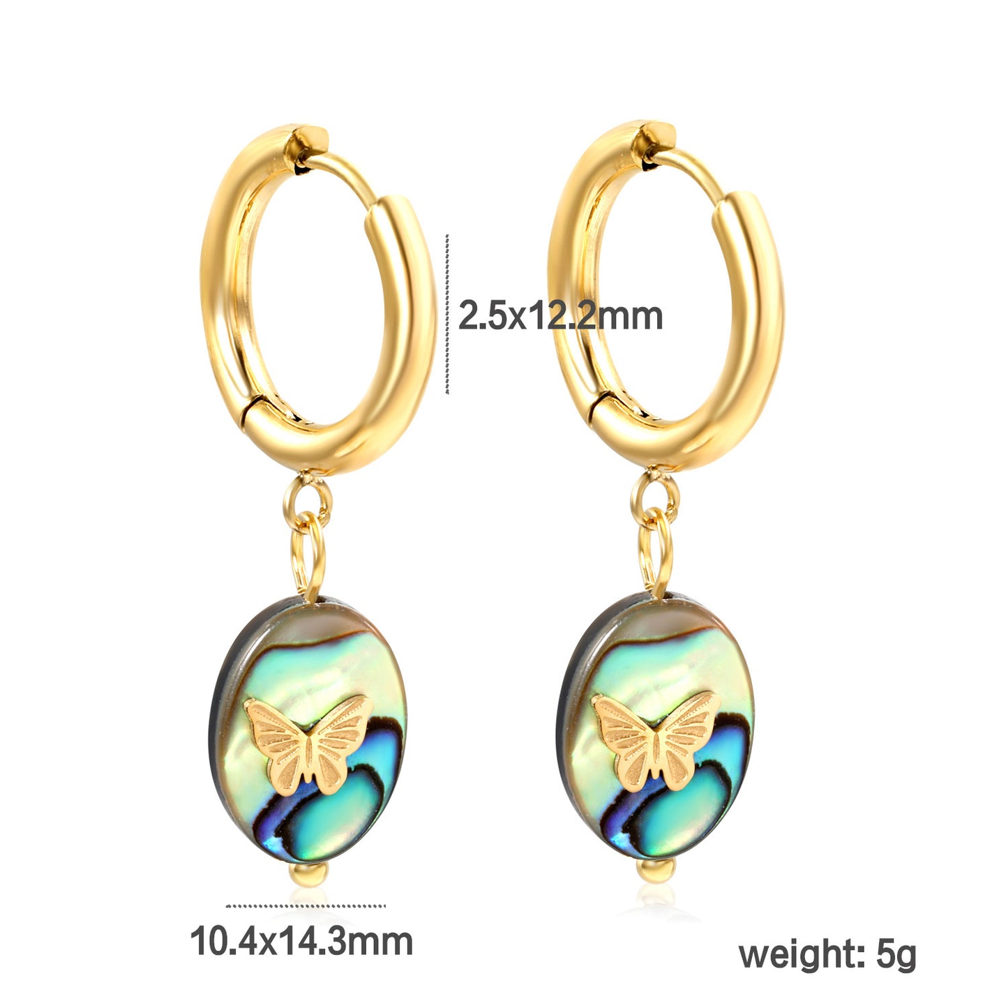 Creative Ear Studs Light Luxury Temperament Abalone Shell Earrings Jewelry/Accessories